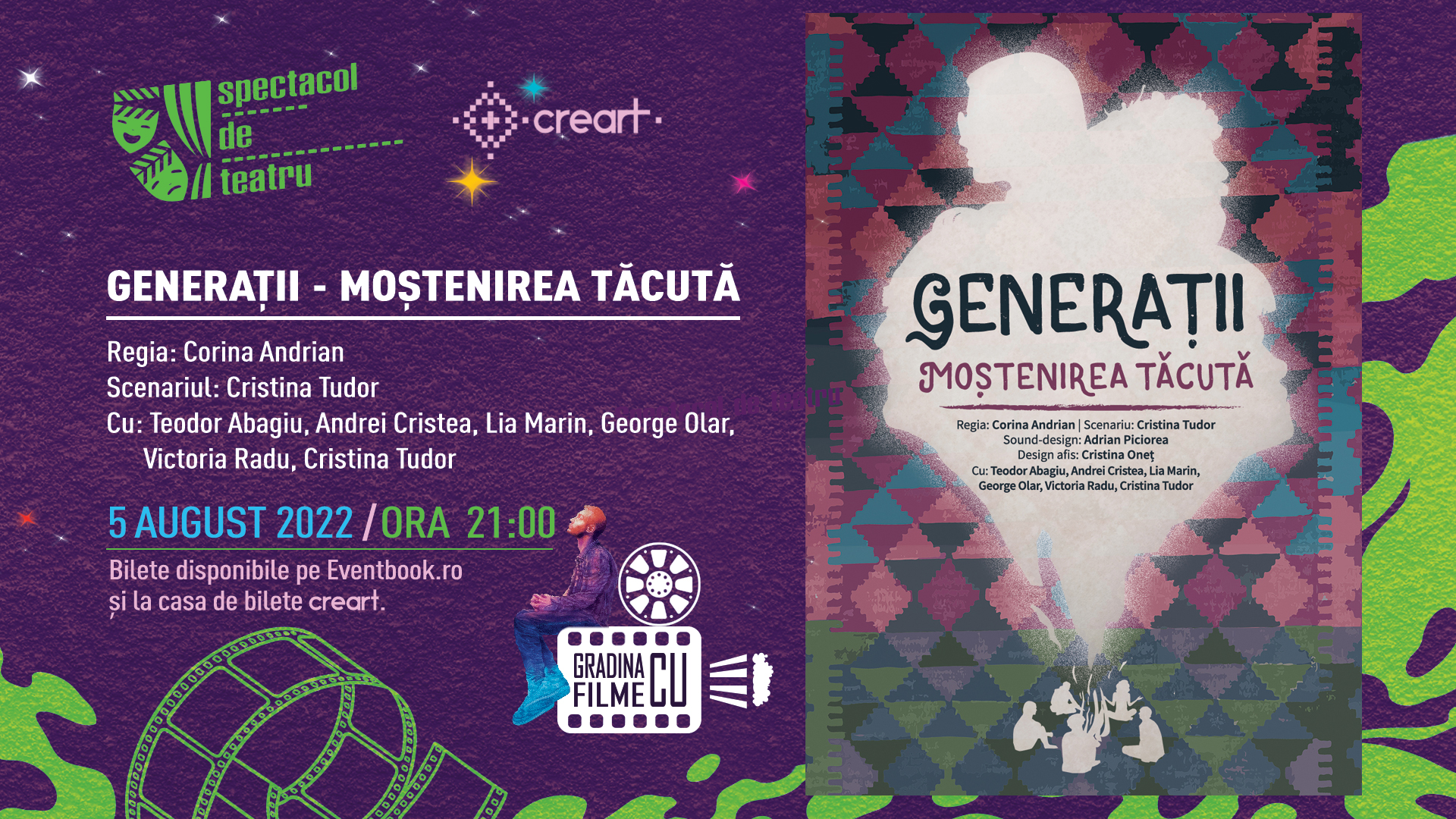 SPECTACOL DE TEATRU: GENERAȚII – MOȘTENIREA TĂCUTĂ @ Grădina cu Filme